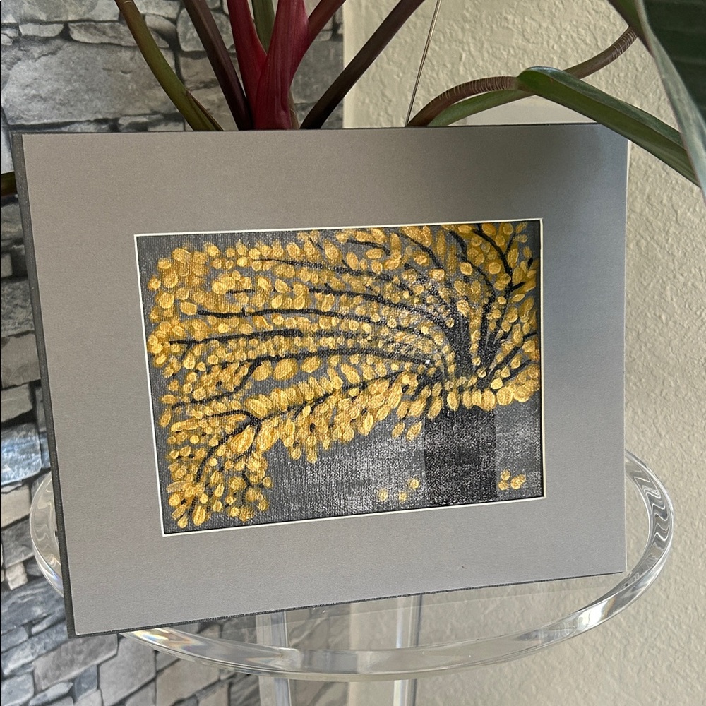 Elegant Gold and Black Tree Art